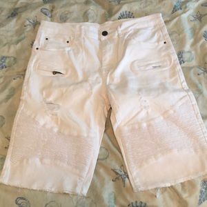 Men’s white jean shorts